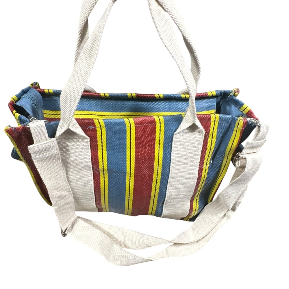 Urban Outfitters BDG Serena Tote Bag NWOT Multi-Color Striped Woven Long Strap
